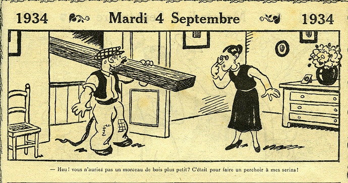 Almanach Vermot 1934 - 29 - Mardi 4 septembre 1934