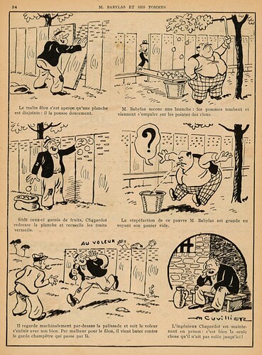 Guignol 1934 - n°18 - page 34 - M. BABYLAS et ses pommes - 6 mai 1934