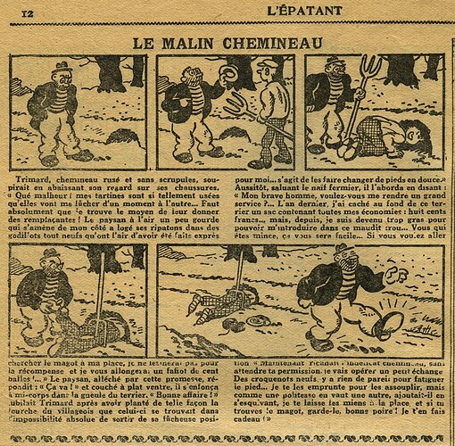 L'Epatant 1929 - n°1106 - page 12 - Le malin chemineau - 10 octobre 1929