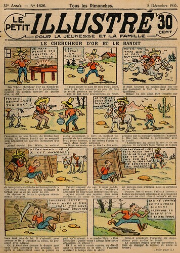 Le Petit Illustré 1935 - n°1626 - Le chercheur d'or et le bandit - 8 décembre 1935 - page 1