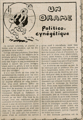 Almanach Vermot 1929 - 52 - Un drame politico-cynégétique - Dimanche 1er septembre 1929