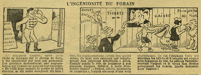Le Petit Illustré 1928 - n°1249 - page 7 - L'ingéniosité du forain - 16 septembre 1928