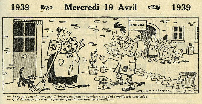 Almanach Vermot 1939 - 4 - Mercredi 19 avril 1939