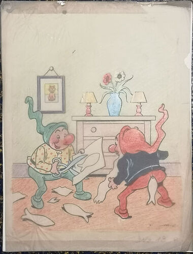 Planche Perlin et Pinpin - couverture n°13 de 1957 (2)