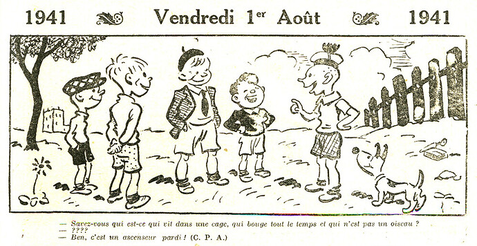 Almanach Vermot 1941 - 29 - Vendredi 1rt août 1941