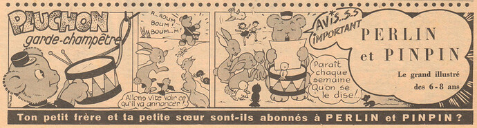 Fripounet et Marisette 1957 - n°7 - Marie-Mad - Publicité pour la revue Perlin et Pinpin - 17 février 1957 - page 10