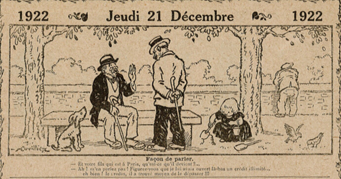 Almanach Vermot 1922 - 44 - Façon de parler - Jeudi 21 décembre 1922
