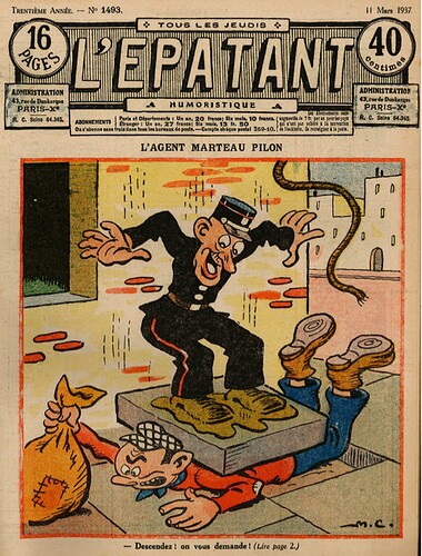 L'Epatant 1937 - n°1493 - L'agent marteau pilon - 11 mars 1937 - page 1