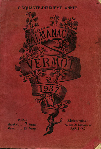 Almanach Vermot 1937 - couverture