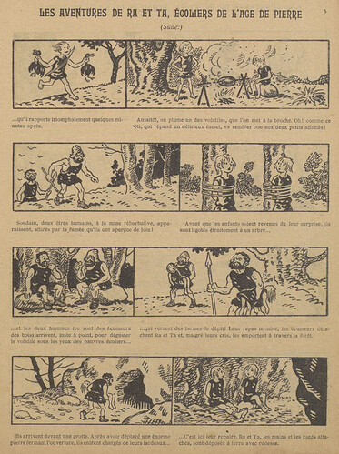 Guignol 1928 - n°96 - Les aventures de Ra et Ta écoliers de l'âge de pierre - 6 mai 1928 - page 5