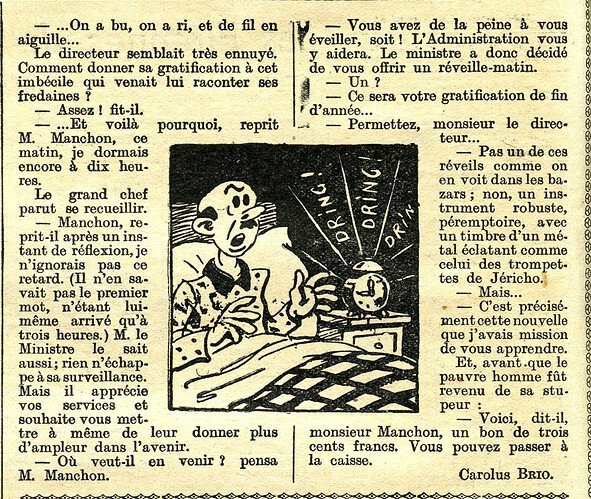 Almanach Vermot 1938 - 29 - Les étrennes de M. Manchon - Mardi 20 décembre 1938