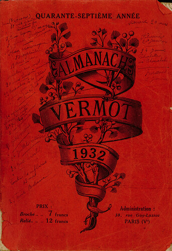 Almanach Vermot 1932 - couverture