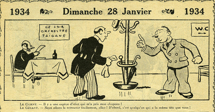 Almanach Vermot 1934 - 2 - Dimanche 28 janvier 1934