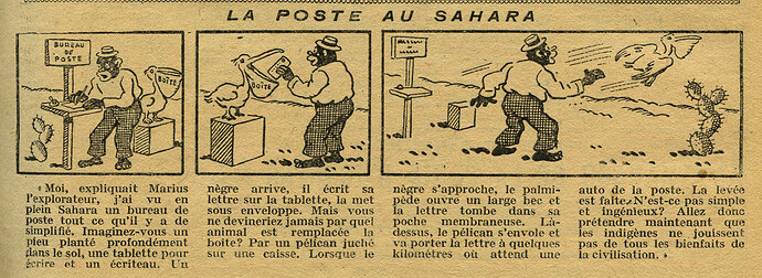 Cri-Cri 1928 - n°520 - page 13 - La poste au Sahara - 13 septembre 1928