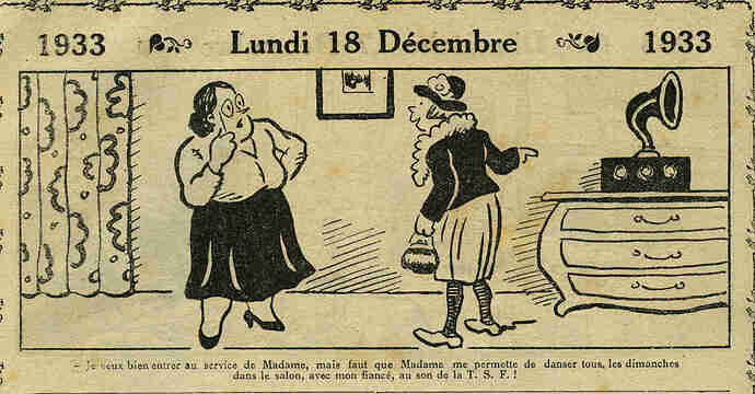 Almanach Vermot 1933 - 49 - Lundi 18 décembre 1933