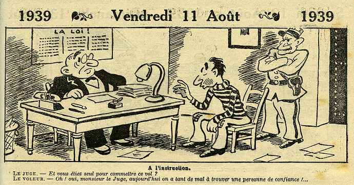 Almanach Vermot 1939 - 20 - Vendredi 11 août 1939