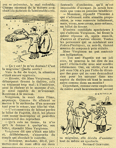 Almanach Vermot 1936 - 8 - Le billet de faveur - Dimanche 3 mai 1936