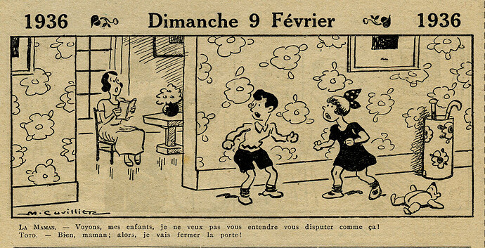 Almanach Vermot 1936  -2 - Dimanche 9 février 1936