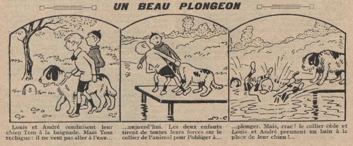 Guignol 1932 - n°199 - page 44 - Un beau plongeon - 24 juillet 1932