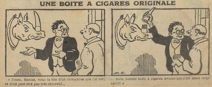 Guignol 1928 - n°109 - Une boîte à cigares originale - 18 novembre 1928 - page 45