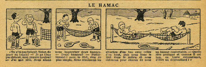 Le Petit Illustré 1934 - n°1538 - page 12 - Le hamac - 1er avril 1934