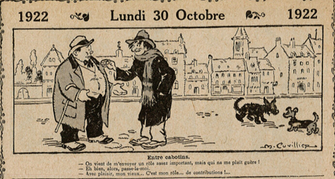 Almanach Vermot 1922 - 36 - Lundi 30 octobre 1922