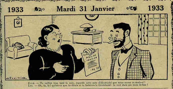 Almanach Vermot 1933 - 6 - Mardi 31 janvier 1933