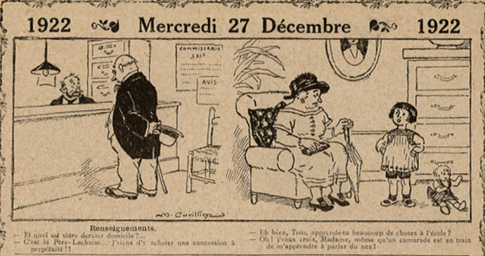 Almanach Vermot 1922 - 45 - Mercredi 27 décembre 1922