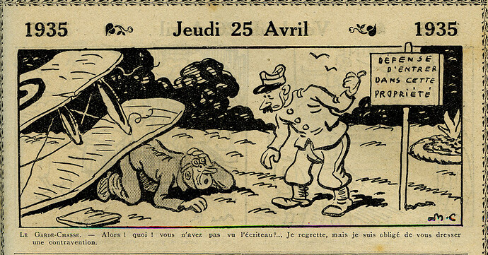 Almanach Vermot 1935 - 12 - Jeudi 25 avril 1935