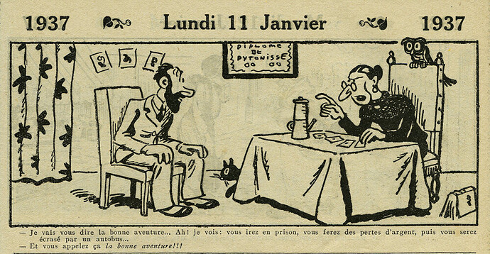 Almanach Vermot 1937 - 1 - Lundi 11 janvier 1937