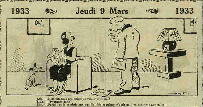 Almanach Vermot 1933 - 13 - Jeudi 9 mars 1933