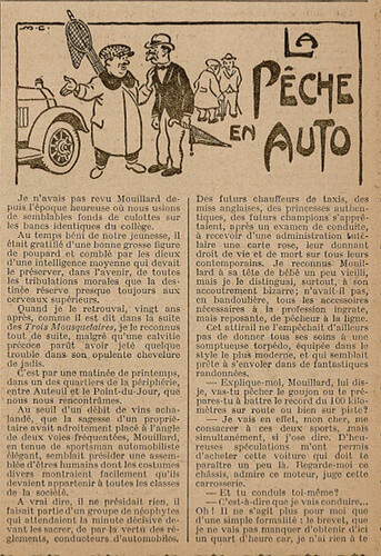 Almanach Vermot 1925 - 24 - La pêche en auto - Lundi 8 juin 1925