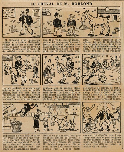 Le Petit Illustré 1935 - n°1588 - page 7 - Le cheval de M. Boblond - 17 mars 1935