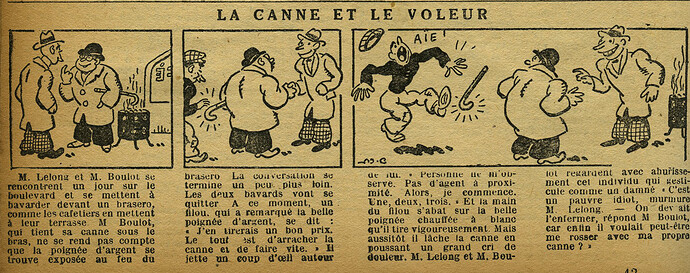 Le Petit Illustré 1930 - n°1362 - page 12 - La canne et le voleur - 16 novembre 1930