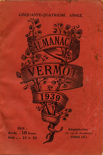 Almanach Vermot 1939 - couverture