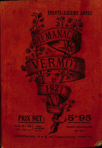 Almanach Vermot 1921 - couverture