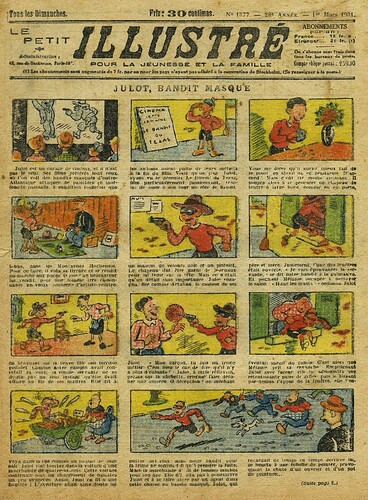 Le Petit Illustré 1931 - n°1377 - page 1 - Julot bandit masqué - 1er mars 1931