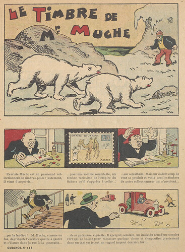 Guignol 1929 - n°112 - Le timbre de Mr. Muche - 6 janvier 1929 - page 1