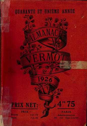 Almanach Vermot 1926 - couverture