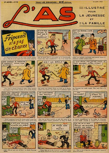 L'AS 1937 - n°11 - Friponnet n'a pas de chance - 13 juin 1937 - page 1
