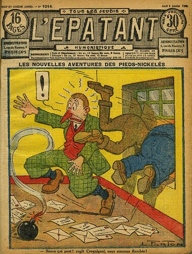 L'Epatant 1928 - n°1014 - page 1 - Les Pieds Nickelés - 5 janvier 1928