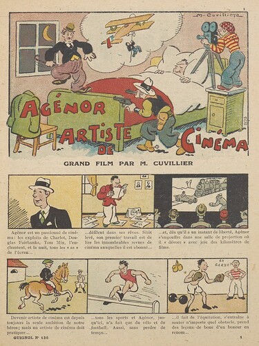 Guignol 1930 - n°136 - Agénor artiste de cinéma - 5 janvier 1930 - page 1