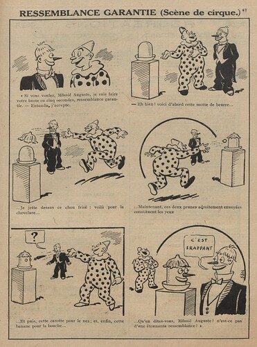 Guignol 1933 - n°243 - Ressemblance garantie (scène de cirque) - 28 mai 1933 - page 47