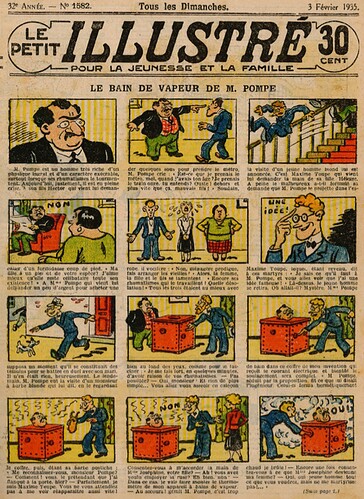 Le Petit Illustré 1935 - n°1582 - Le bain de vapeur de M. Pompe - 3 février 1935 - page 1