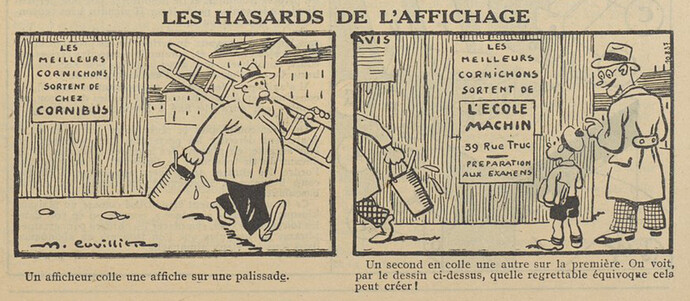 Guignol 1934 - n°26 - page 15 - Les hasards de l'affichage - 1er juillet 1934
