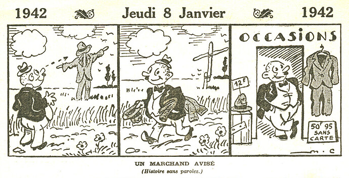 Almanach Vermot 1942 - 2 - Un marchand avisé - Jeudi 8 janvier 1942