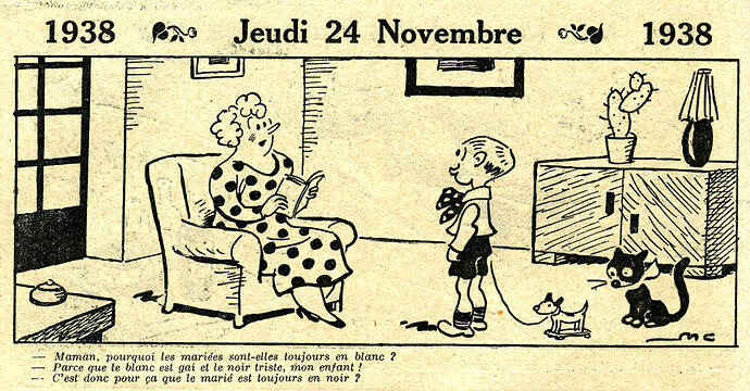 Almanach Vermot 1938 - 27 - Jeudi 24 novembre 1938