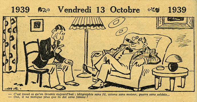 Almanach Vermot 1939 - 25 - Vendredi 13 octobre 1939