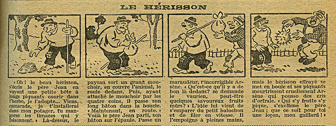 Cri-Cri 1928 - n°518 - page 11 - Le hérisson - 30 août 1928