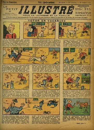 Le Petit Illustré 1930 - n°1346 - page 1 - Totor en vacances - 27 juillet 1930